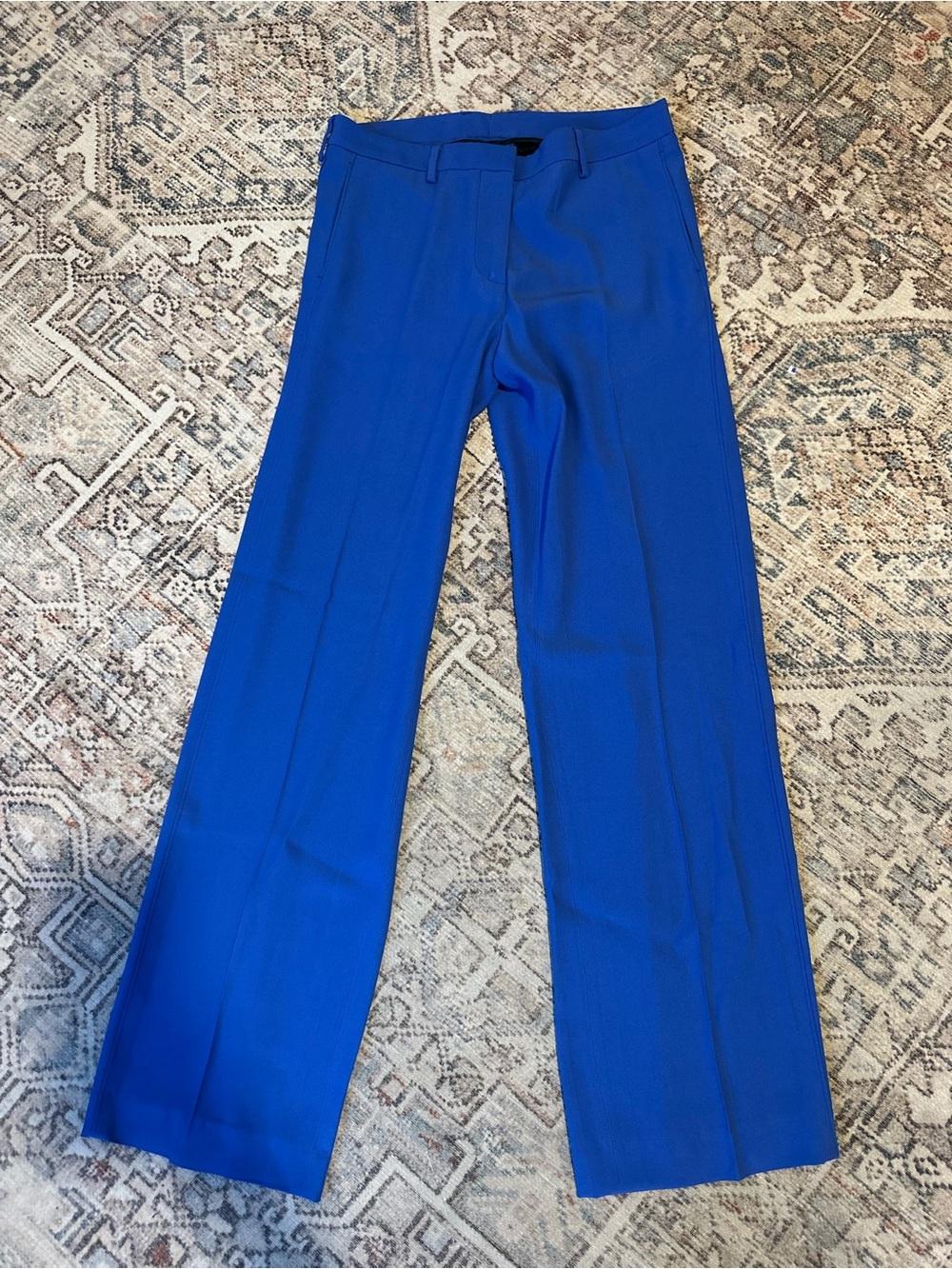 Mauro Grifoni Cobalt Blue Wide Leg Trousers Made in Italy